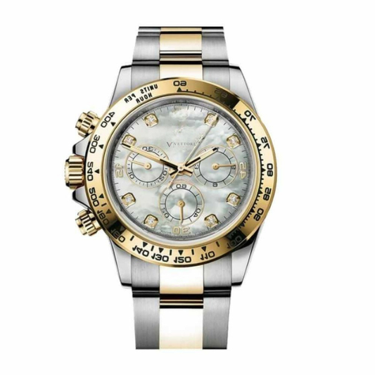 Vettori Chronograph 40mm – Black Dial | Steel & Gold Tone Bracelet