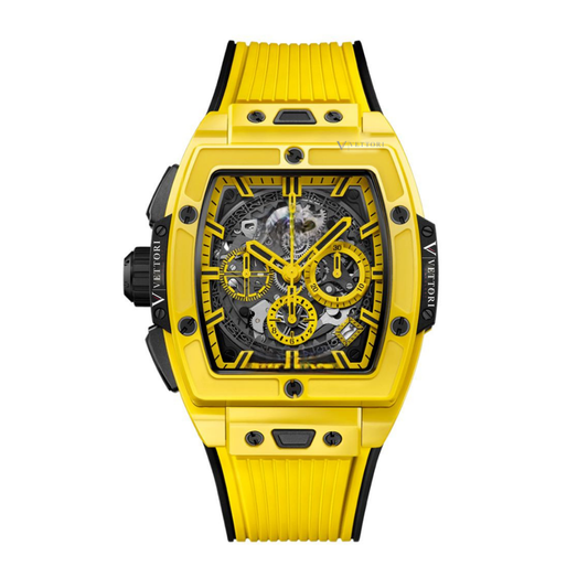 Vettori Tonneau Chronograph 42mm – Black Skeleton Dial